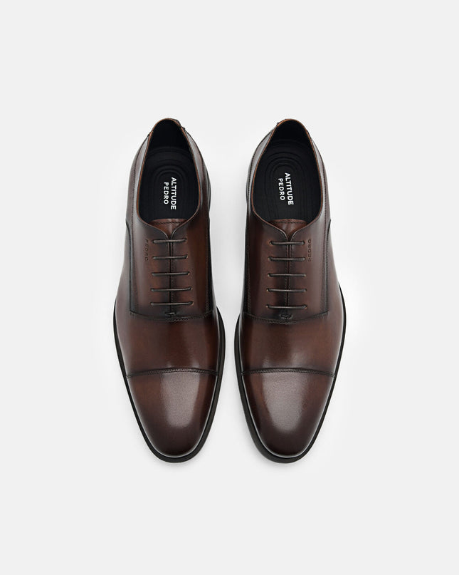 Altitude Lightweight Saffiano Leather Oxford Shoes - Brown