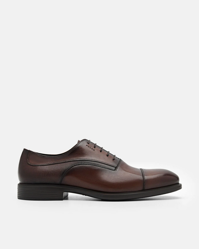 Altitude Lightweight Saffiano Leather Oxford Shoes - Brown
