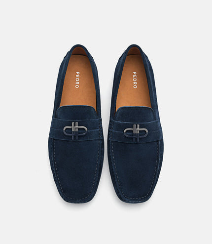 PEDRO Icon Leather Driving Shoes - Navy