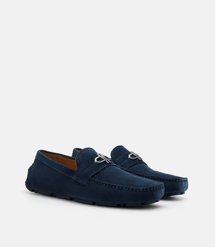 PEDRO Icon Leather Driving Shoes - Navy