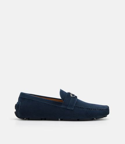 PEDRO Icon Leather Driving Shoes - Navy