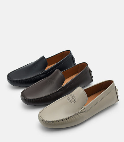 PEDRO Icon Leather Driving Shoes - Black