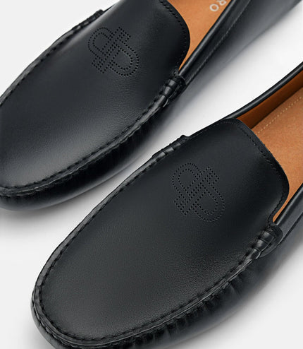 PEDRO Icon Leather Driving Shoes - Black