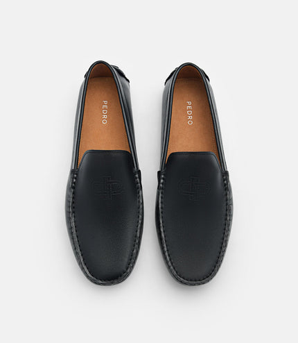 PEDRO Icon Leather Driving Shoes - Black