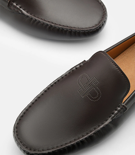PEDRO Icon Leather Driving Shoes - Dark brown