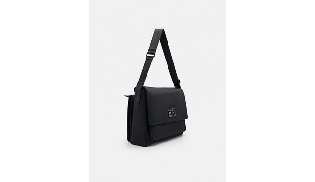 Nylon Messenger Bag - Black