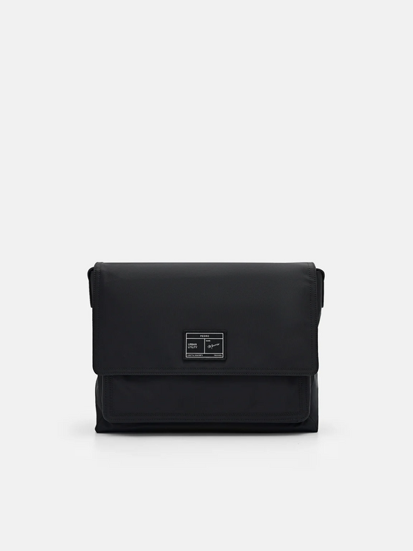 Nylon Messenger Bag - Black
