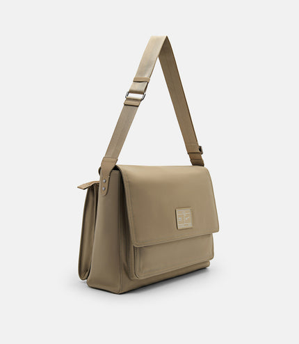 Nylon Messenger Bag - Taupe