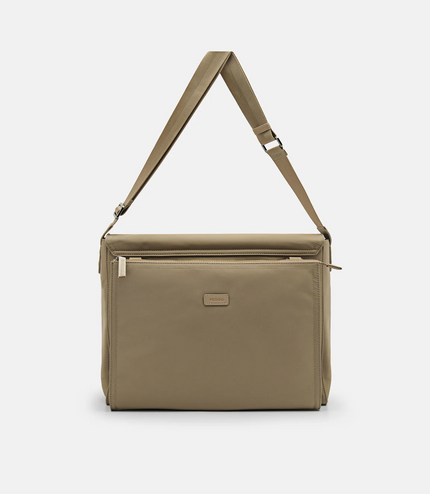 Nylon Messenger Bag - Taupe