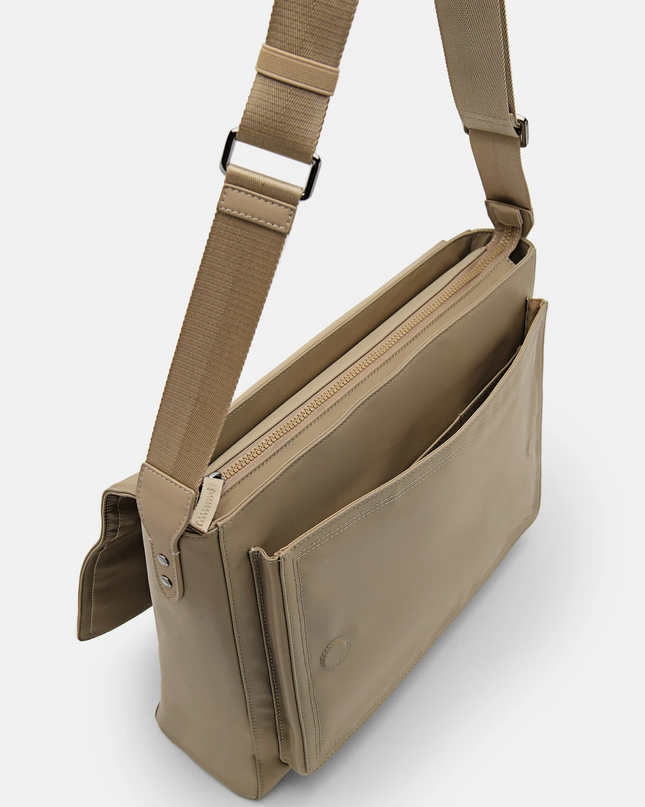 Nylon Messenger Bag - Taupe