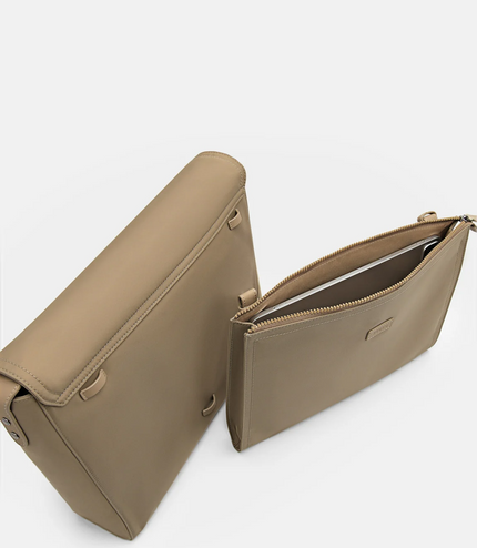 Nylon Messenger Bag - Taupe