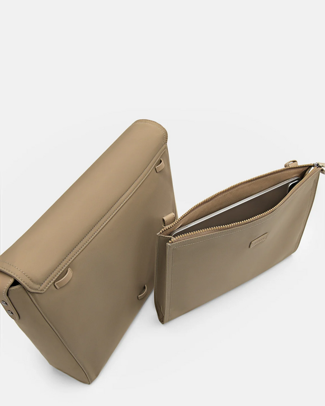 Nylon Messenger Bag - Taupe
