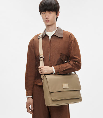 Nylon Messenger Bag - Taupe