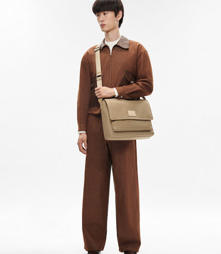 Nylon Messenger Bag - Taupe
