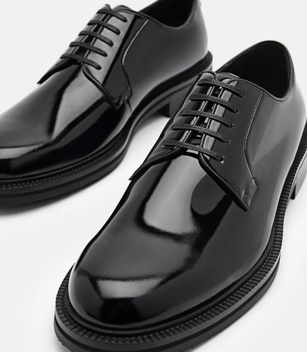 Leather Derby Shoes - Black
