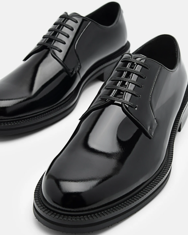 Leather Derby Shoes - Black