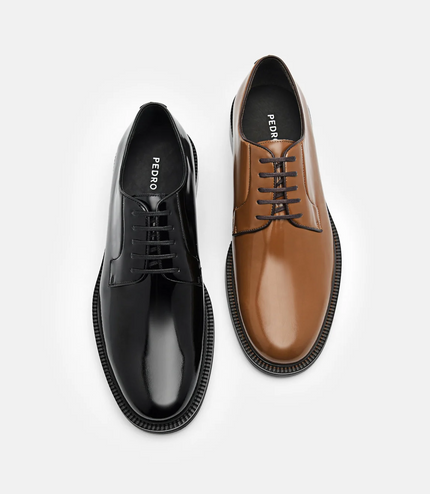 Leather Derby Shoes - Black