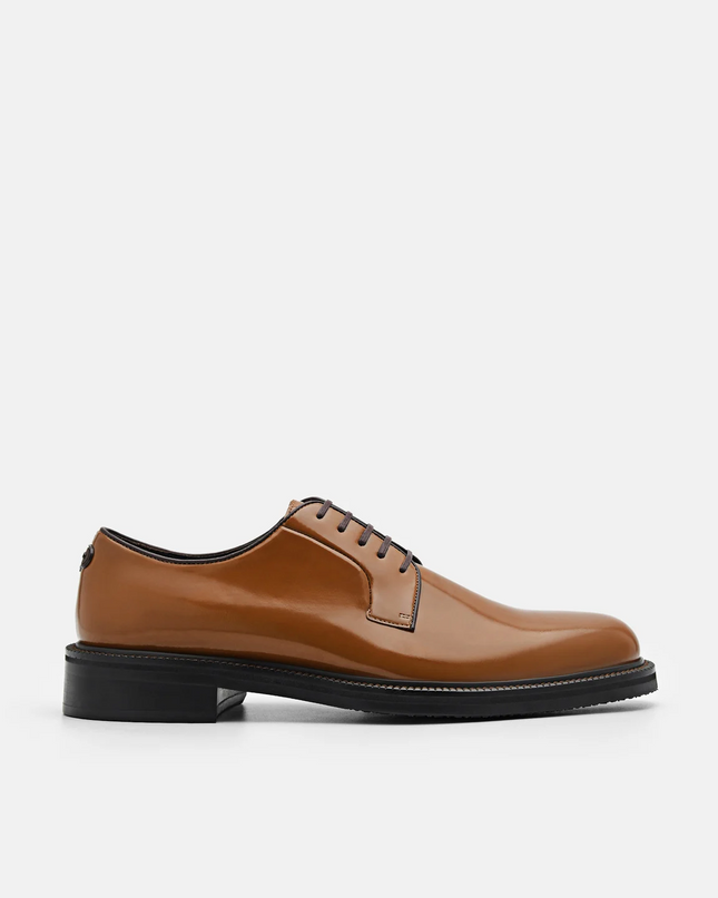 Leather Derby Shoes - Cognac