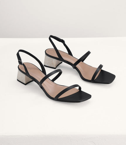 Square Toe Heeled Sandals