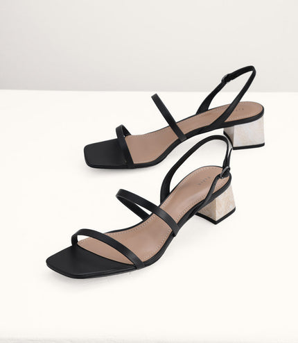 Square Toe Heeled Sandals