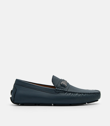 Edge Leather Driving Shoes - Navy