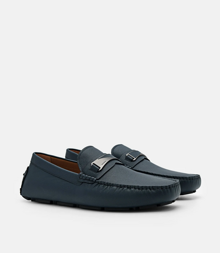 Edge Leather Driving Shoes - Navy