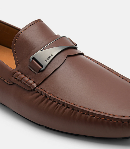 Edge Leather Driving Shoes - Brown