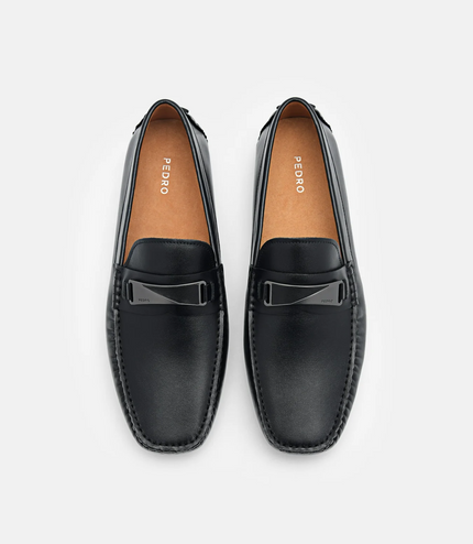 Edge Leather Driving Shoes - Black