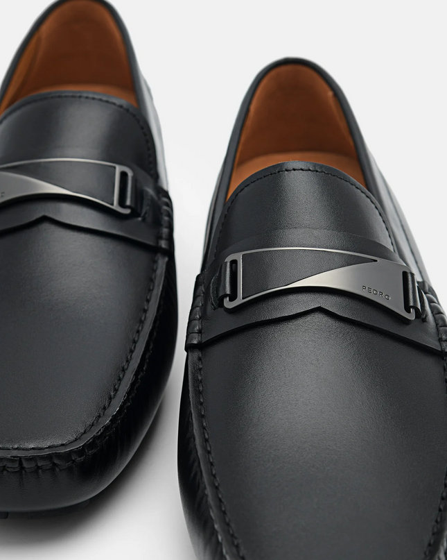 Edge Leather Driving Shoes - Black