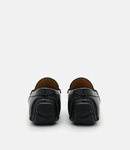 Leather Horsebit Moccasins - Black