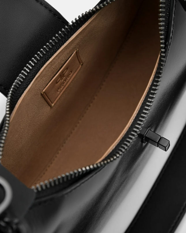 PEDRO Icon Leather Hobo Bag - Black