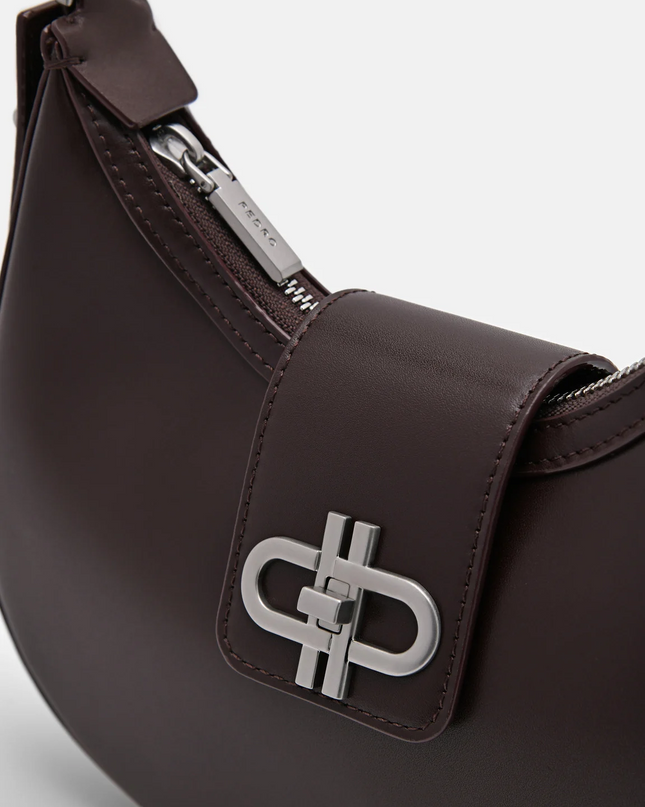 PEDRO Icon Leather Hobo Bag - Dark Brown