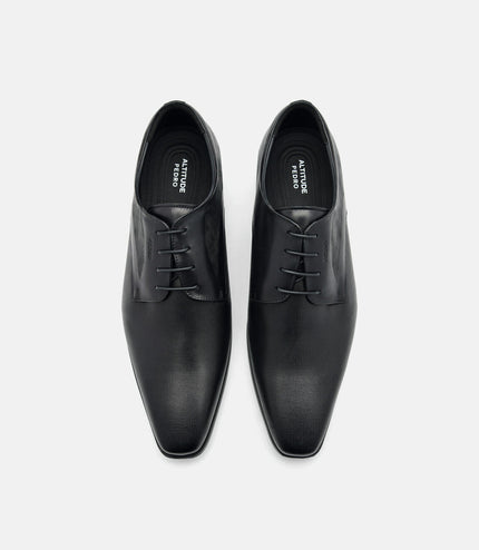 Altitude Lightweight Embossed Leather Derby Shoes - Black