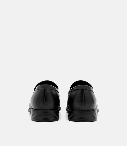 Altitude Lightweight Leather Horsebit Loafers - Black