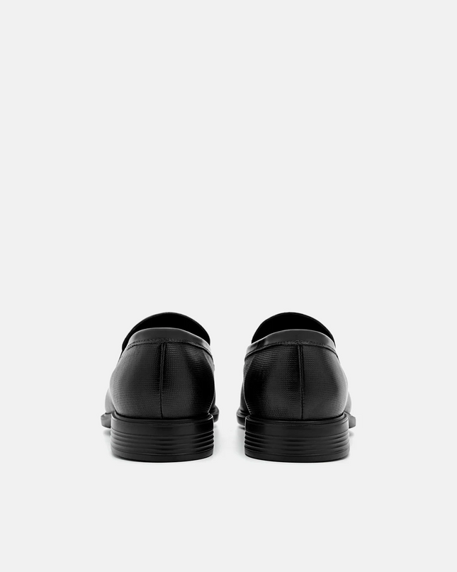 Altitude Lightweight Leather Horsebit Loafers - Black