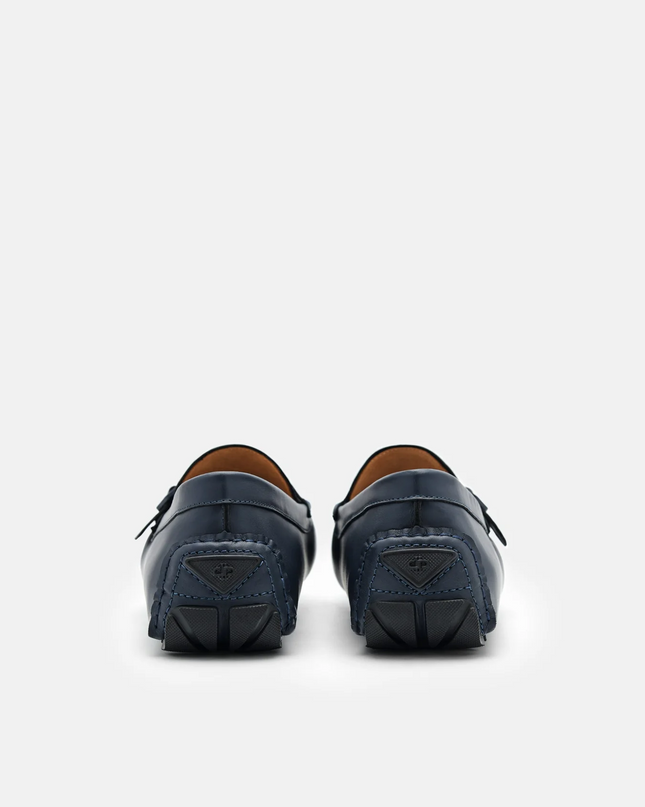 Taper Leather Driving Shoes - Navy