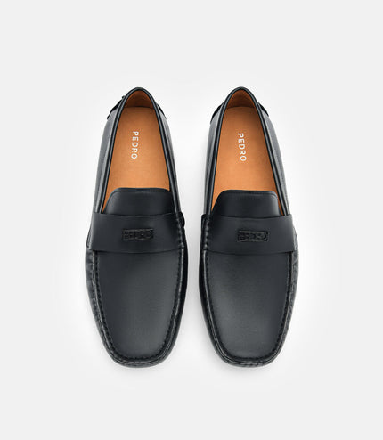 Dennis Leather Driving Shoes - Black