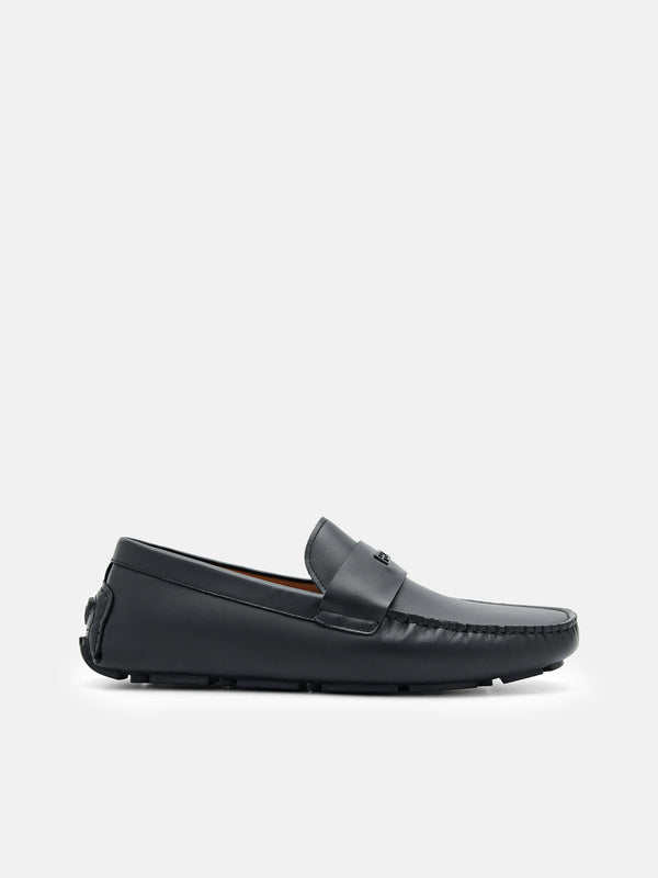 Dennis Leather Driving Shoes - Black