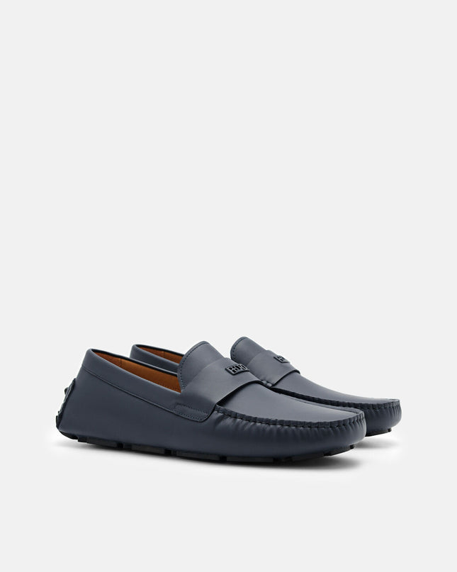 Dennis Leather Driving Shoes - Navy