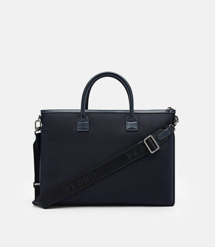 Elliott Leather Briefcase - Navy