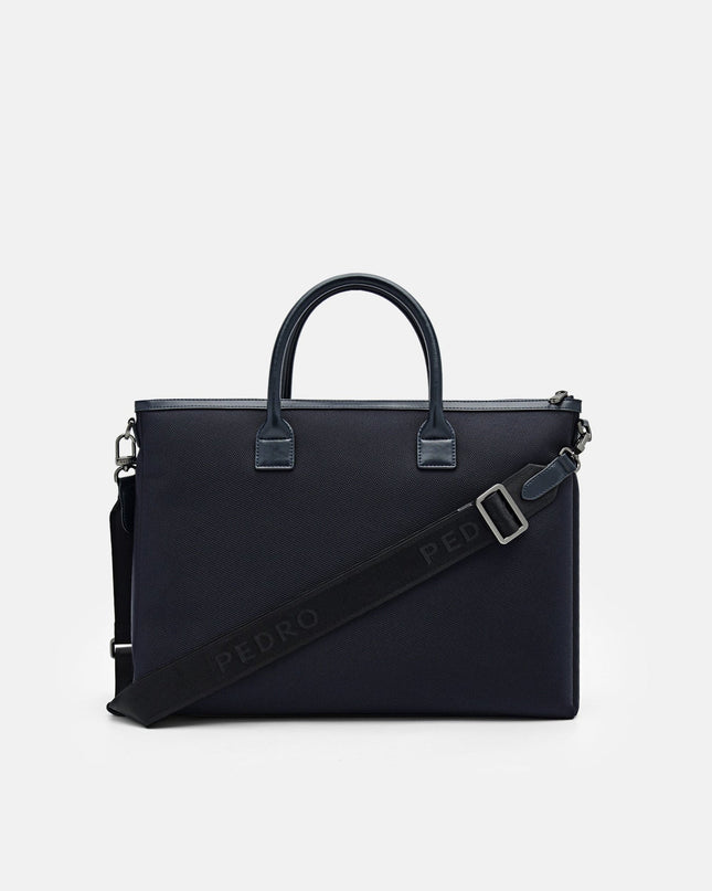 Elliott Leather Briefcase - Navy