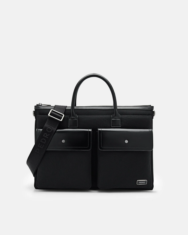 Elliott Leather Briefcase - Black