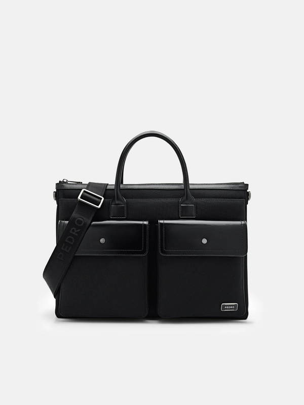 Elliott Leather Briefcase - Black
