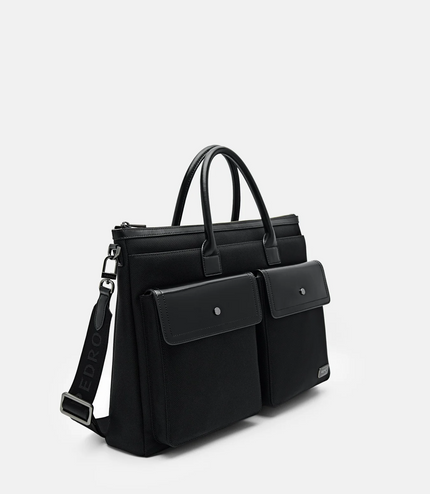 Elliott Leather Briefcase - Black