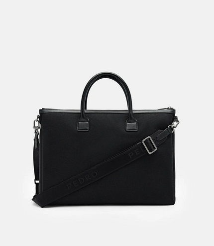 Elliott Leather Briefcase - Black