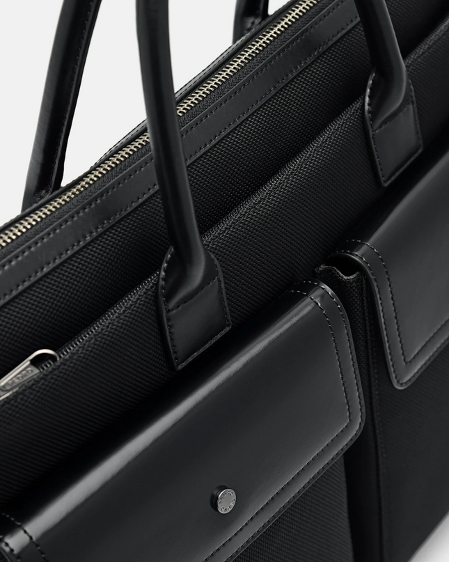 Elliott Leather Briefcase - Black