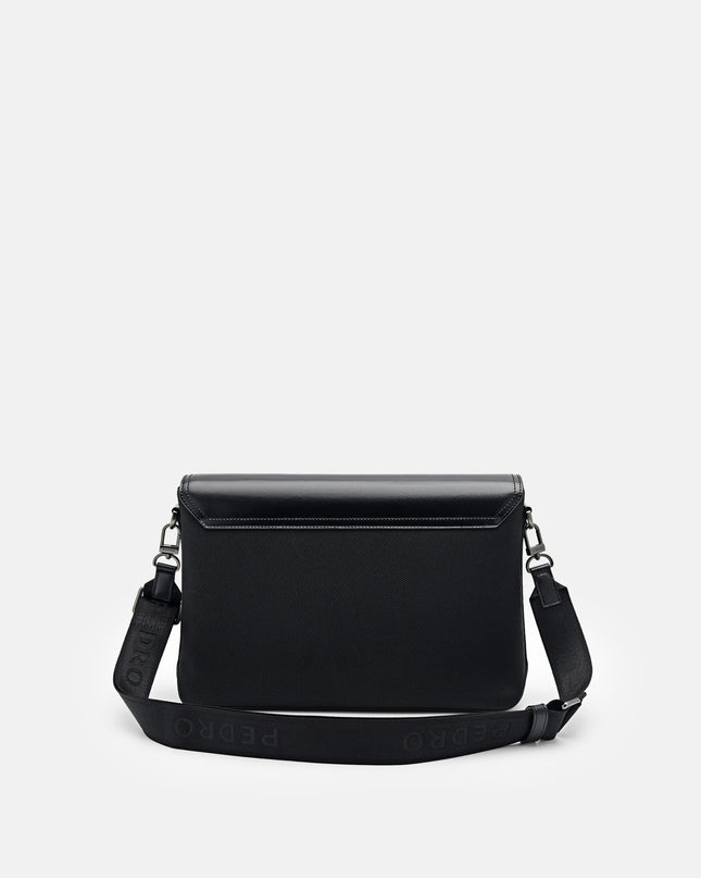 Elliott Leather Messenger Bag - Black