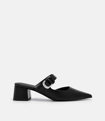 Bridget Heel Mules - Black