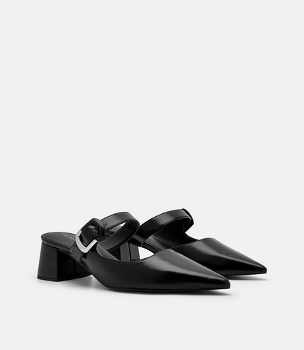 Bridget Heel Mules - Black