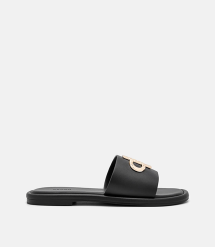 PEDRO Icon Satin Sandals - Black